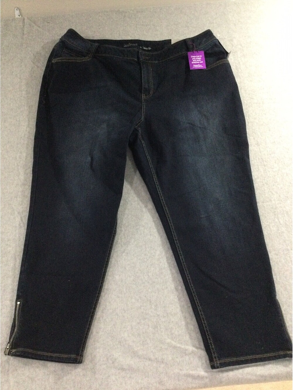 NEW Lane Bryant Women's Jeans Size 24 Genius Fit Skinny Stretch Zip Ankle Dark